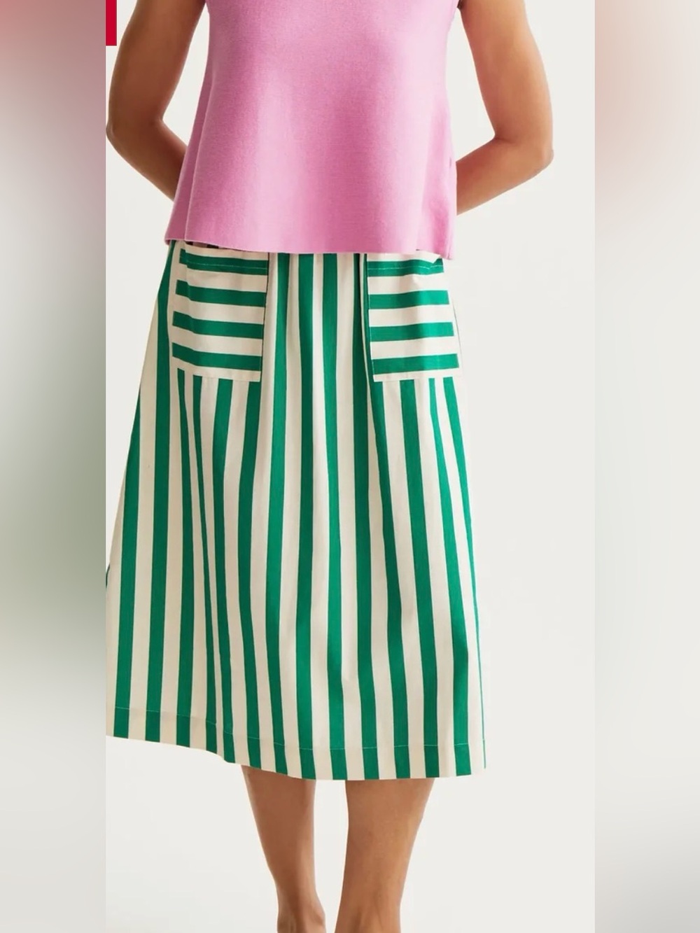 Compania Fantastica polly striped cotton skirt.
